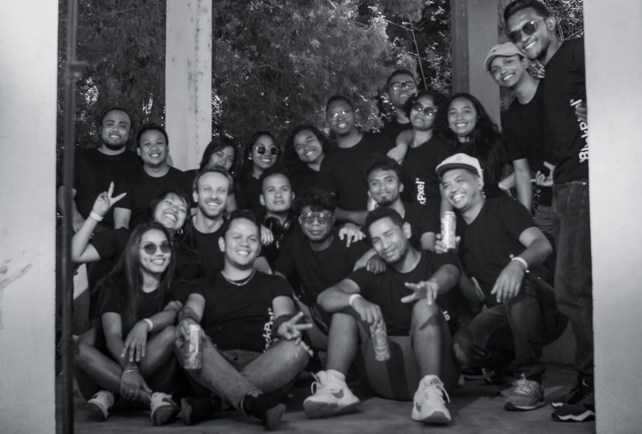 Portrait collectif en noir et blanc